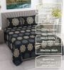 Charcoal Floral 400 TC Cotton Queen Bedsheet with 2 Pillow covers Luxury Series Collection