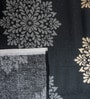Charcoal Floral 400 TC Cotton Queen Bedsheet with 2 Pillow covers Luxury Series Collection