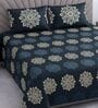 Green Floral 400 TC Cotton Queen Bedsheet with 2 Pillow covers Luxury Series Collection