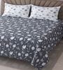 Charcoal Floral 400 TC Cotton Super King Bedsheet with 2 Pillow Covers Luxury Series Collection