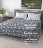 Charcoal Floral 400 TC Cotton Super King Bedsheet with 2 Pillow Covers Luxury Series Collection