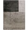 Charcoal Gray Viscose Abstract Hand Woven Carpet