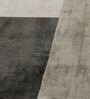 Charcoal Gray Viscose Abstract Hand Woven Carpet