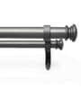 Charcoal Grey 36 Inch expandable to 66 Inch Iron Curtain Rod with Brackets