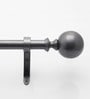 Charcoal Grey 36 Inch expandable to 66 Inch Iron Curtain Rod with Bracket