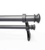 Charcoal Grey 36 Inch expandable to 66 Inch Iron Curtain Rod with Brackets