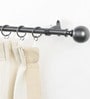 Charcoal Grey 36 Inch expandable to 66 Inch Iron Curtain Rod with Bracket