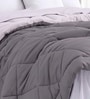 Charcoal Grey Polycotton Solid 350 GSM Double Bed Reversible Quilted Comforter