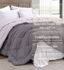 Charcoal Grey Polycotton Solid 350 GSM Double Bed Reversible Quilted Comforter