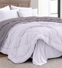 Charcoal Grey Polycotton Solid 350 GSM Double Bed Reversible Quilted Comforter