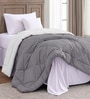 Charcoal Grey Polycotton Solid 350 GSM Single Bed Reversible Quilted Comforter