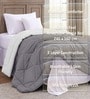 Charcoal Grey Polycotton Solid 350 GSM Single Bed Reversible Quilted Comforter