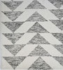 Grey Triangles Wool And Cotton 5 X 8 Ft Hand Tufted Carpet