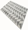 Grey Triangles Wool And Cotton 5 X 8 Ft Hand Tufted Carpet