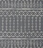 Dark Grey Geometric Polypropylene 6 ft x 9 ft Machine Made Carpet