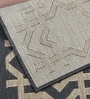 Dark Grey Abstract Polypropylene 8 ft x 10 ft Machine Made Carpet