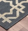 Dark Grey Abstract Polypropylene 8 ft x 10 ft Machine Made Carpet