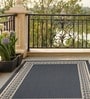Dark Grey Persian Polypropylene 6 ft x 9 ft Machine Made Carpet