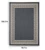 Dark Grey Persian Polypropylene 6 ft x 9 ft Machine Made Carpet