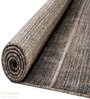 Charcoal Abstract Wool and Cotton 5 ft x 7 ft Hand Woven Carpet