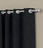Charcoal Velvet Solid 5ft Regular Eyelet Window Curtains (2 Pc)