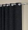 Charcoal Velvet Solid 7ft Regular Eyelet Door Curtains (2 Pc)