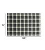 Black Geometric Wool 8 ft x 10 ft Hand Tufted Carpet