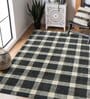 Black Geometric Wool 8 ft x 10 ft Hand Tufted Carpet