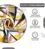 Charcoal Yellow Abstract 144 Tc Cotton Double Bedsheet With 2 Pillowcovers