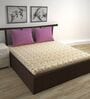 Charcoal Yellow Abstract 144 Tc Cotton Double Bedsheet With 2 Pillowcovers