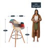 Charles Eames Style Patchwork Bar Stool in Multicolour
