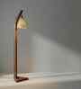 Charles Wooden Shelf Floor Lamp with Jute Shade & Brown Base