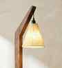 Charles Wooden Shelf Floor Lamp with Jute Shade & Brown Base