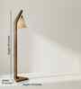 Charles Wooden Shelf Floor Lamp with Jute Shade & Brown Base