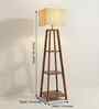 Charlotte Wooden Shelf Floor Lamp with Jute Shade & Brown Base