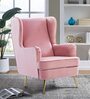 Charm Velvet Wing Chair in Blush Pink Colour