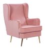 Charm Velvet Wing Chair in Blush Pink Colour