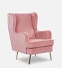 Charm Velvet Wing Chair in Blush Pink Colour