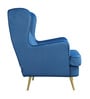 Charm Velvet Fabric Lounge Chair In Blue Colour
