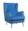 Charm Velvet Fabric Lounge Chair In Blue Colour