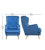 Charm Velvet Fabric Lounge Chair In Blue Colour