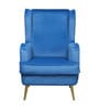 Charm Velvet Fabric Lounge Chair In Blue Colour