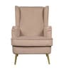 Charm Velvet Fabric Lounge Chair In Brown Colour