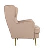 Charm Velvet Fabric Lounge Chair In Brown Colour