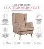 Charm Velvet Fabric Lounge Chair In Brown Colour