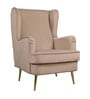 Charm Velvet Fabric Lounge Chair In Brown Colour