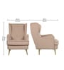 Charm Velvet Fabric Lounge Chair In Brown Colour