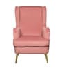 Charm Velvet Fabric Lounge Chair In Pink Colour