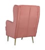 Charm Velvet Fabric Lounge Chair In Pink Colour
