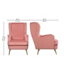 Charm Velvet Fabric Lounge Chair In Pink Colour